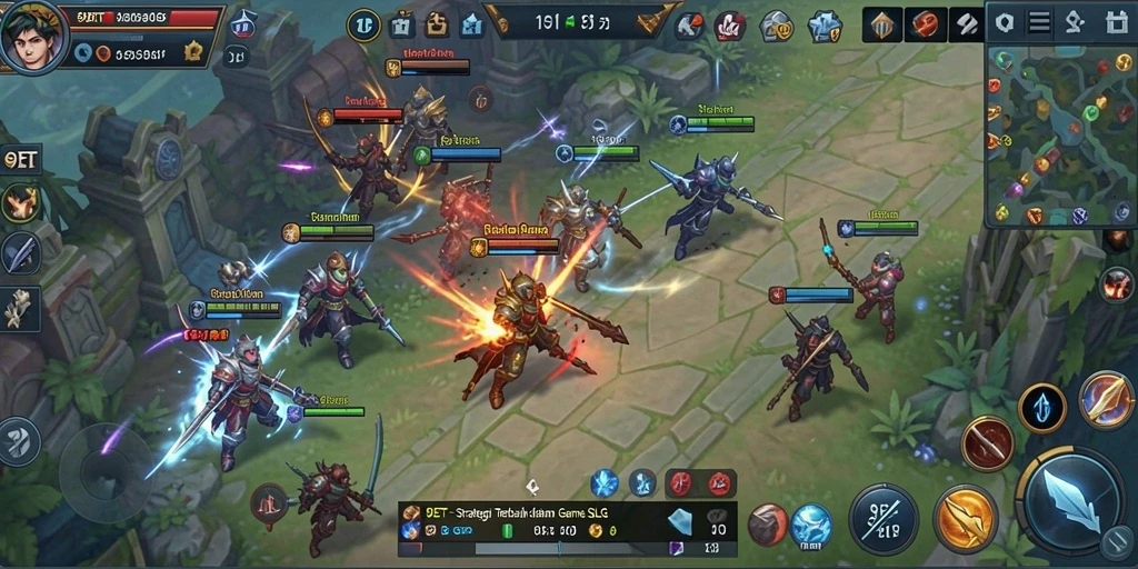 Tampilan gameplay strategis yang intens dalam 9ET.