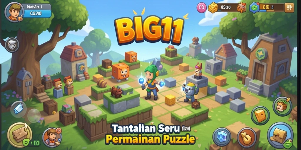 Tampilan gameplay <strong>BIG11</strong> saat menyelesaikan teka-teki Puzzle.