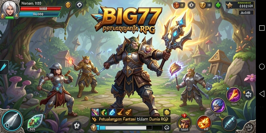 Tampilan gameplay RPG dengan aksi seru dan karakter menarik.