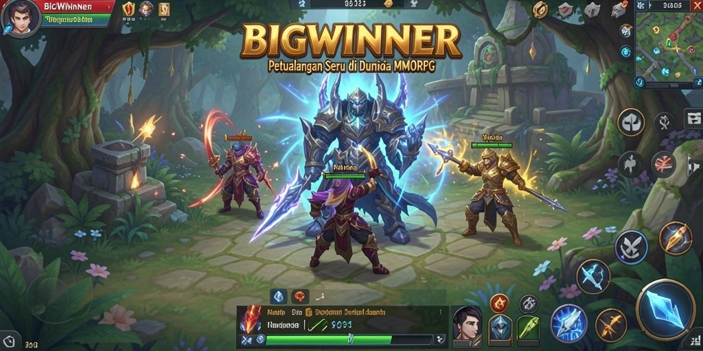 Tangkapan layar gameplay seru BIGWINNER dalam dunia MMORPG.