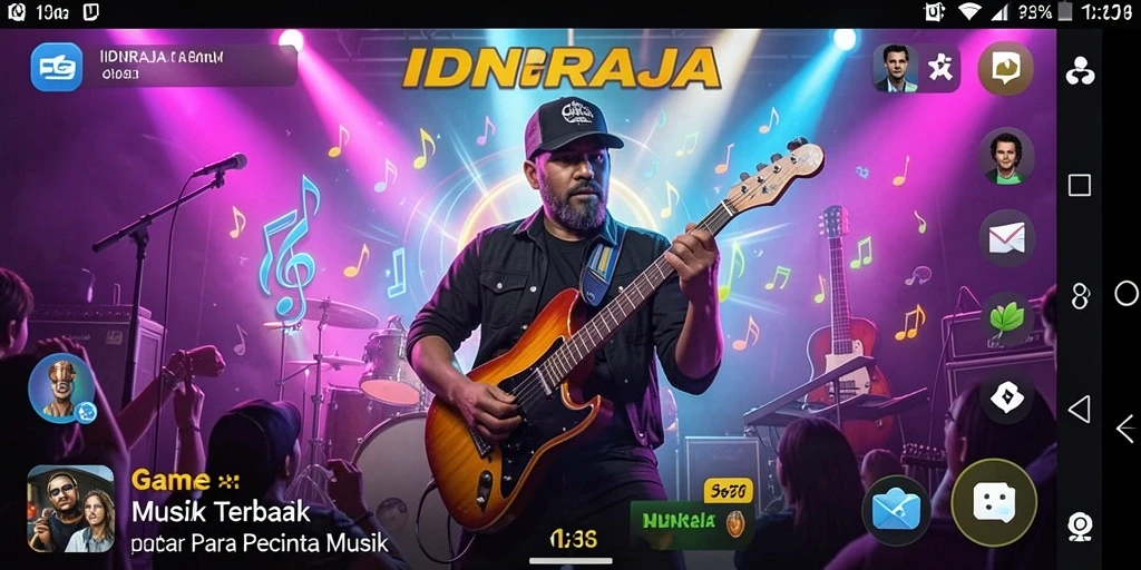 Screenshot IDNRAJA menampilkan gameplay seru saat menyanyikan lagu favorit.