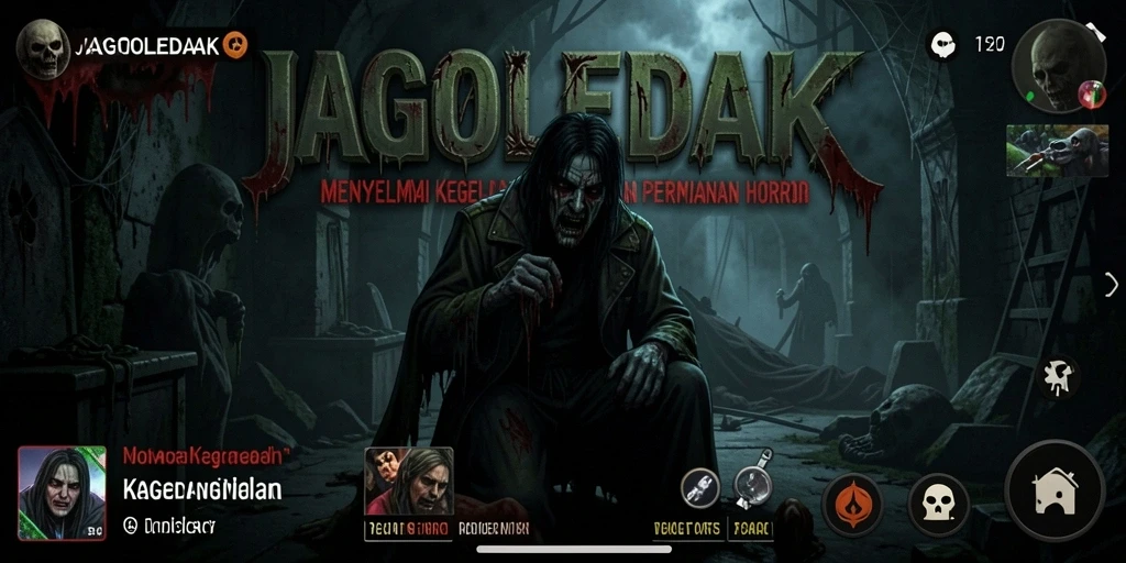 Tampilan menakutkan dalam gameplay JAGOLEDAK yang mencekam.