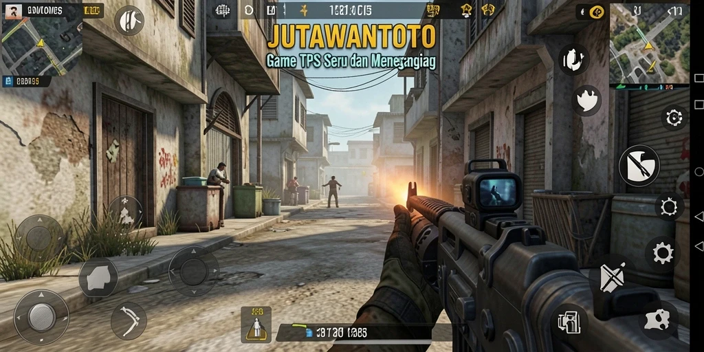Gameplay action seru dalam JUTAWANTOTO saat bertempur di arena.