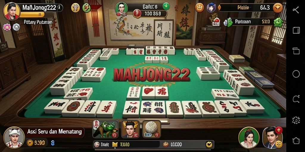 Tampilan menarik dari gameplay aksi di MAHJONG222.