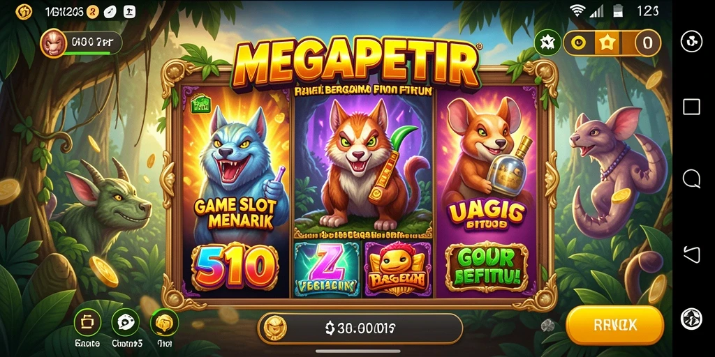 Tampilan gameplay MEGAPETIR yang menarik dan penuh aksi.