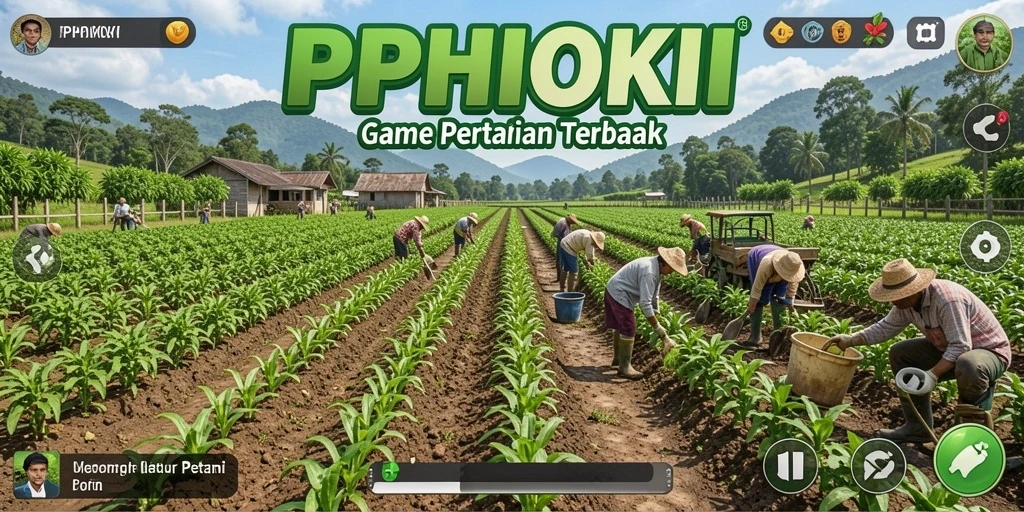 Screenshot PPHOKI menampilkan kebun yang indah dengan tanaman yang subur.