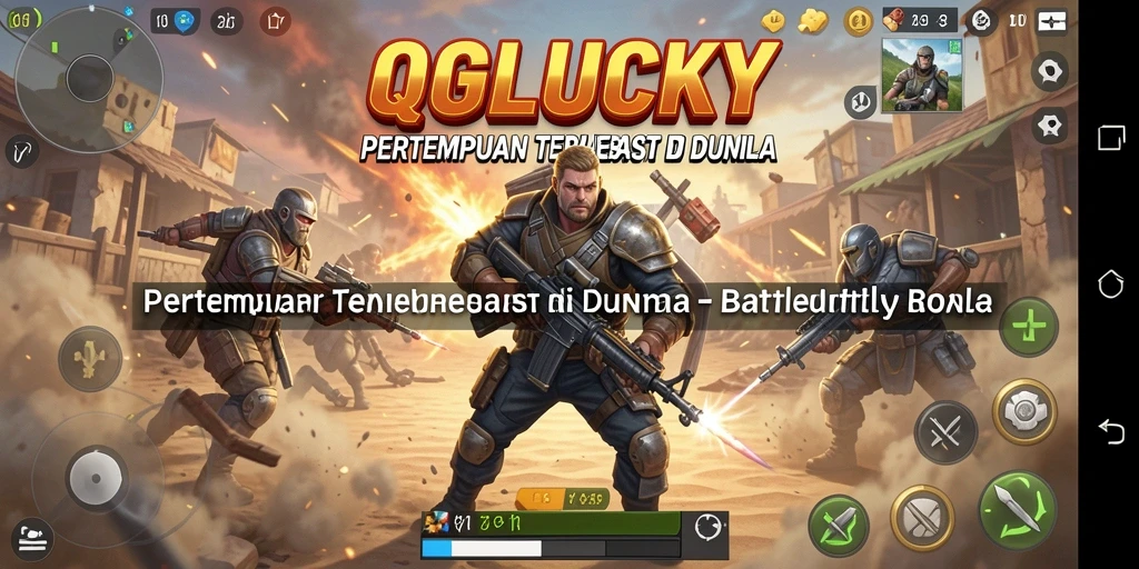 Tangkapan layar menampilkan aksi seru dalam pertempuran QGLUCKY.