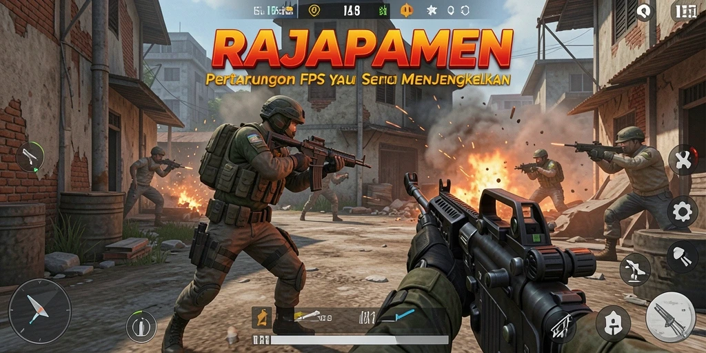 Tampilan gameplay menegangkan dari RAJAPAMEN dengan aksi berapi-api.