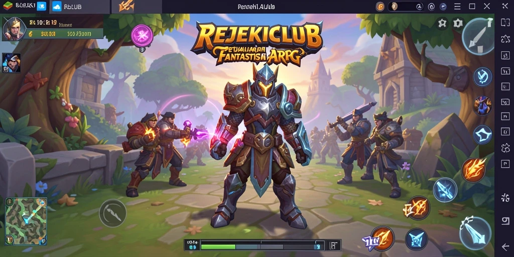 Menampilkan aksi seru dalam pertarungan ARPG di REJEKICLUB.