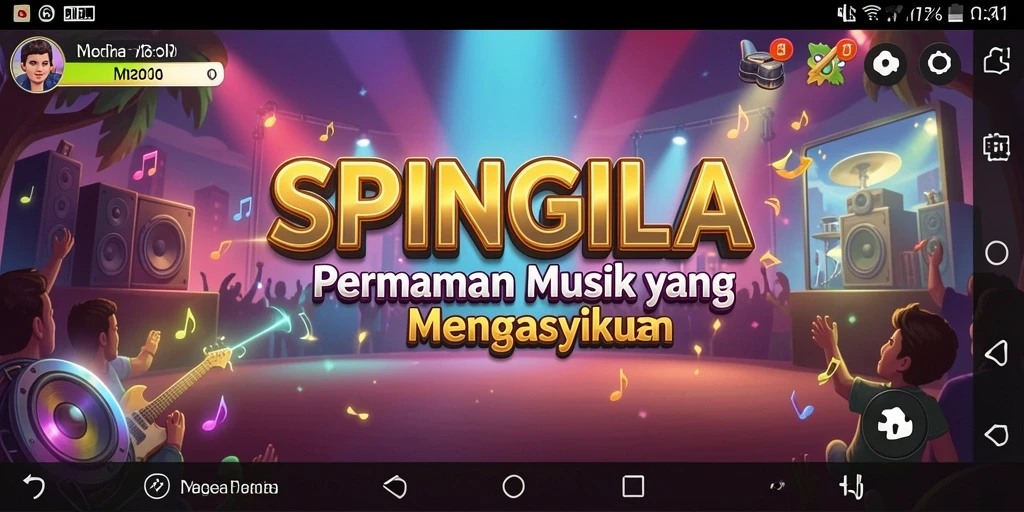 Screenshot utama SPINGILA menampilkan gameplay yang seru dan interaktif.